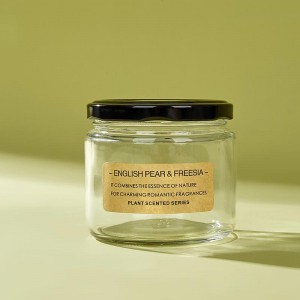 Custom Label 12 oz Straight Side Glass Candle Jar with Metal Lid