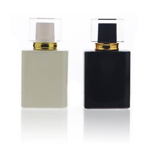 Beige Black Square 50ml Scent Perfume Spray Glass Bottle