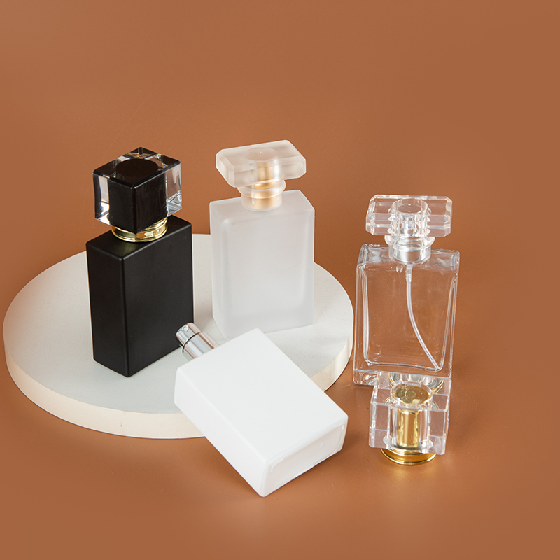 Flacon pulvérisateur de parfum carré en verre vide, 30ml, 50ml, vente en gros