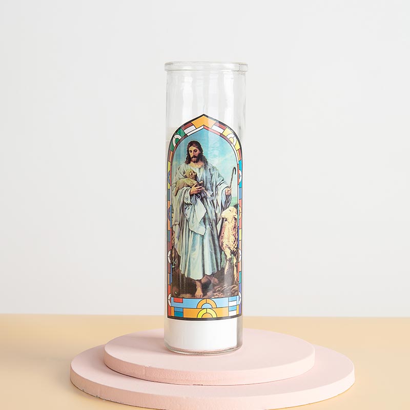 Custom Label Sticker 7 Day Religious Church Glass Candle Holder
