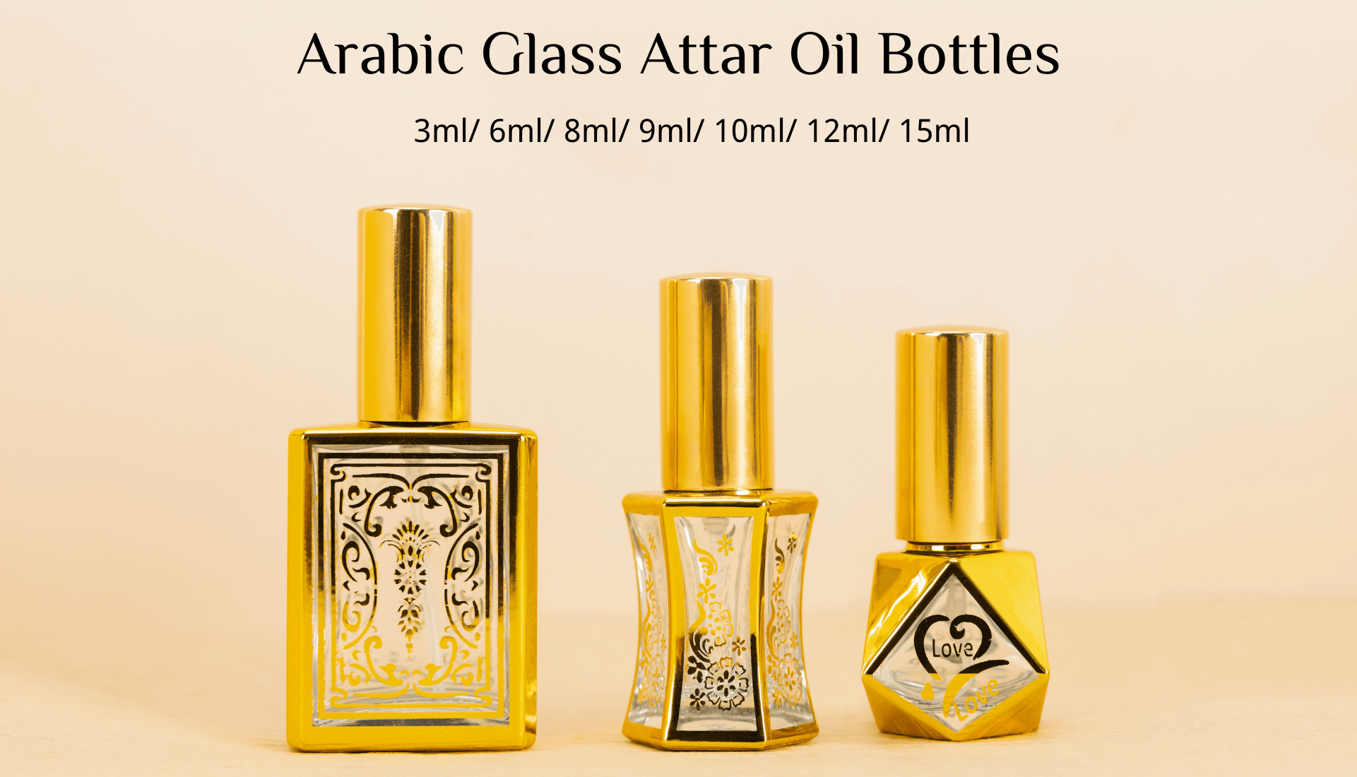 Arabiske Attar olieflasker af glas