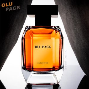 Geometric Faceted Square Clear Glass Perfume Bottle