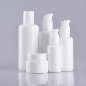 Cosmetic Glass Containers White Opal Glass Bottle Glass Cream Jars