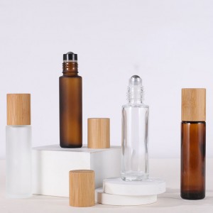 15ML Amber Clear Roller Serum Glass Vials with Bamboo Cap