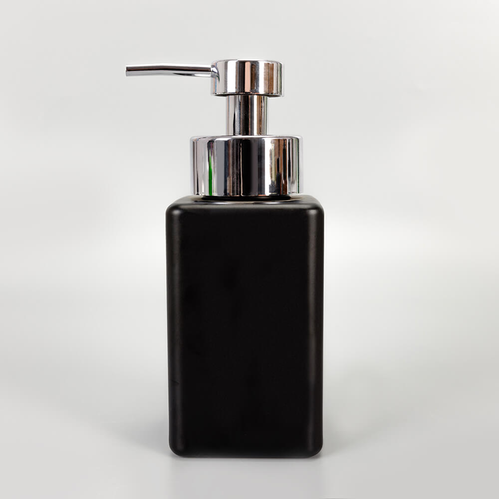 black soap dispenser