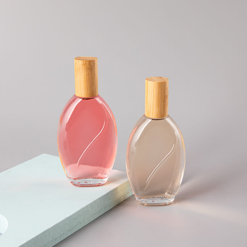 55ml Oval Fragrance Glass Bottle with Wood Cap