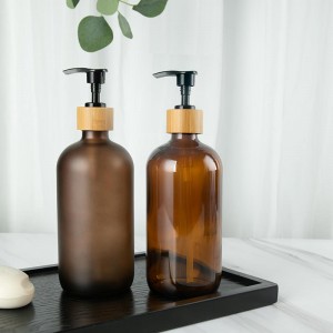 250ml 500ml Frosting Brown Hand Washing Glass Pump Bottles