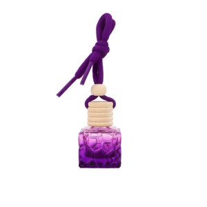 China Wholesale Glass Perfume Manufacturers – 
 Purple 10ml Mini Hanging Car Glass Perfume Bottle with Wooden Lid – Nayi