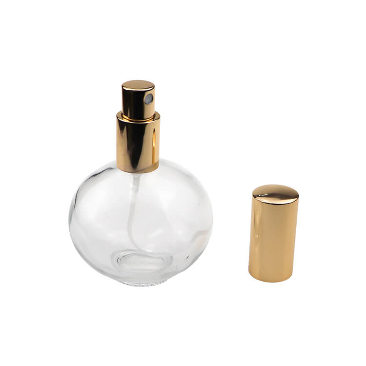 120ml Round Clear Golden Spray Glass Perfume Bottle