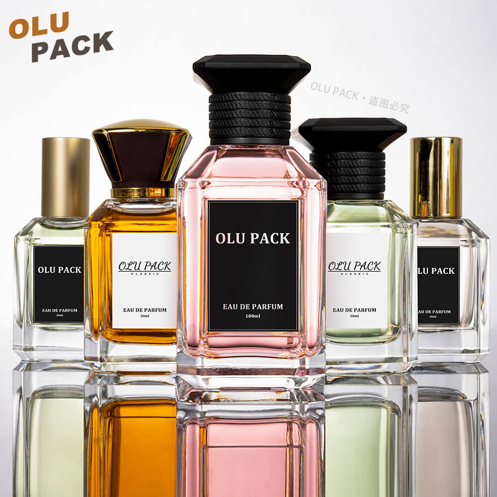 Cut Edges Slanted Shoulder Square Glass Perfume Bottle