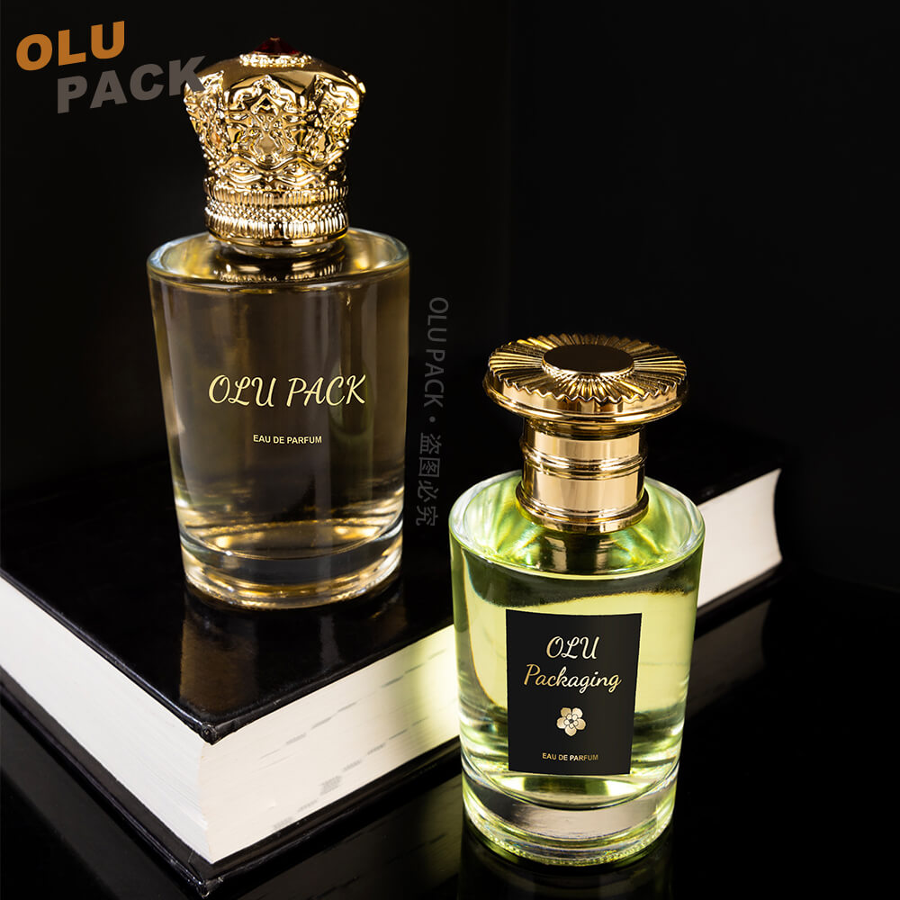 50ml 75ml Luxury Clear Glass Perfume Bottle with Custom Lids