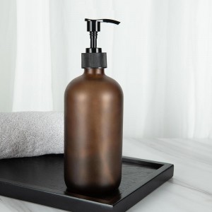 China Wholesale 32 Oz Soap Dispenser Suppliers – 
 8oz 16oz Amber Frosted Glass Dispenser for Shampoo – Nayi