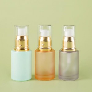 1 oz Face Serum Spray Lotion Pump Glass Bottle with Clear Cap