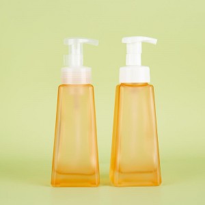 375ML Orange Square Hand Wash Shampoo Glass Dispenser