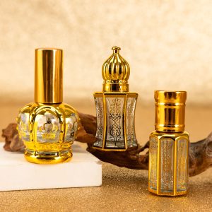 golden glass attar bottle