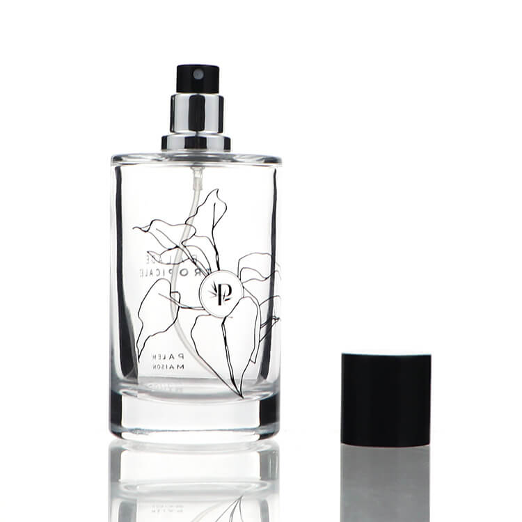 Logo Custom 100ml Cylinder Perfume Glass Bottle with Cap