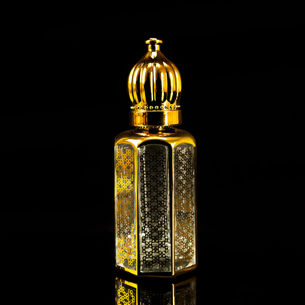 octagon glass attar bottle