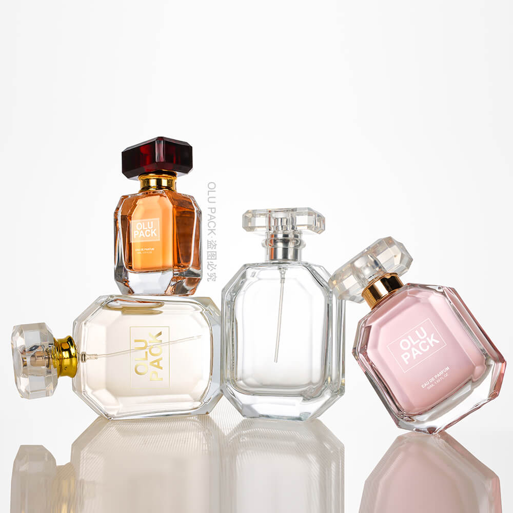 Polygon Luxury Clear Thick Bottom Glass Perfume Bottle
