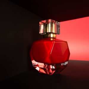 red perfume bottle