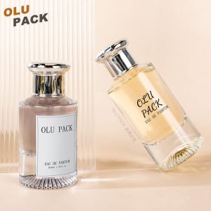 Ribbed Thick Bottom Clear Cylinder Glass Perfume Bottle
