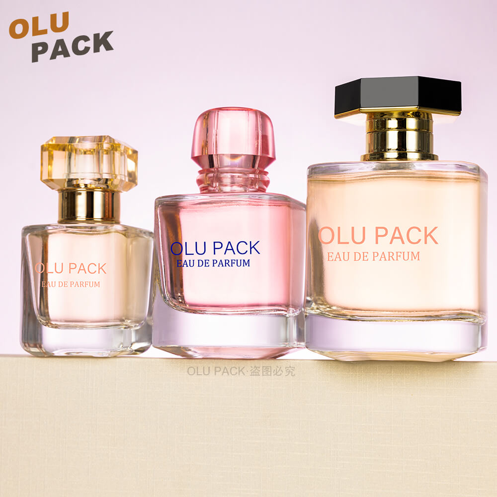 Rounded-Edge Square High-end Glass Clear Perfume Bottle