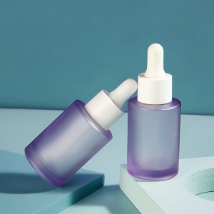 30ml Purple Frosted Lotion Pump Dropper Serum Glass Bottles