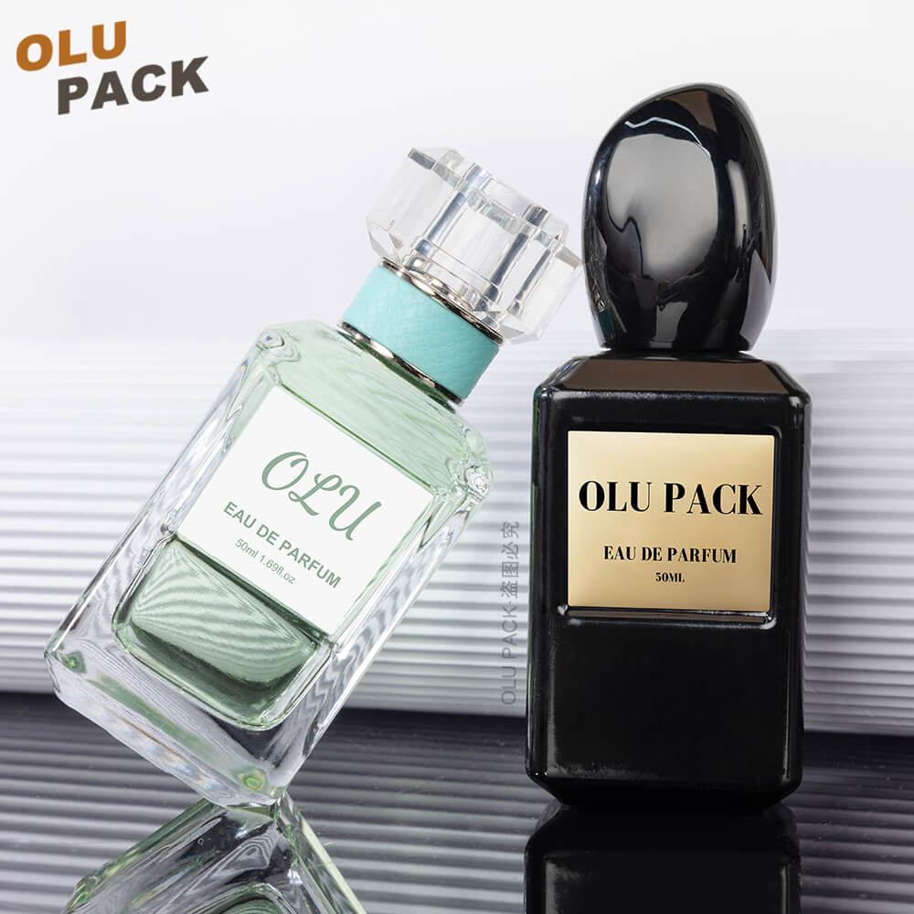 Square Straight Lines Cut Edges Glass Perfume Bottle