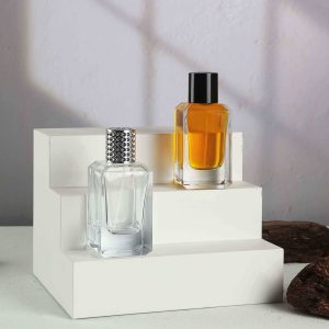 80ml Square Perfume Oil Glass Scent Bottle with Spray