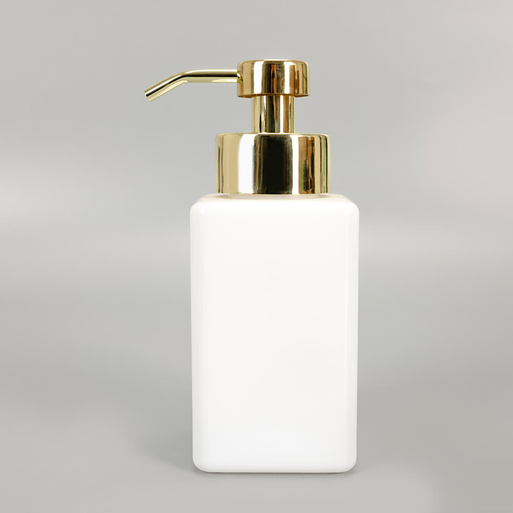 white soap dispenser