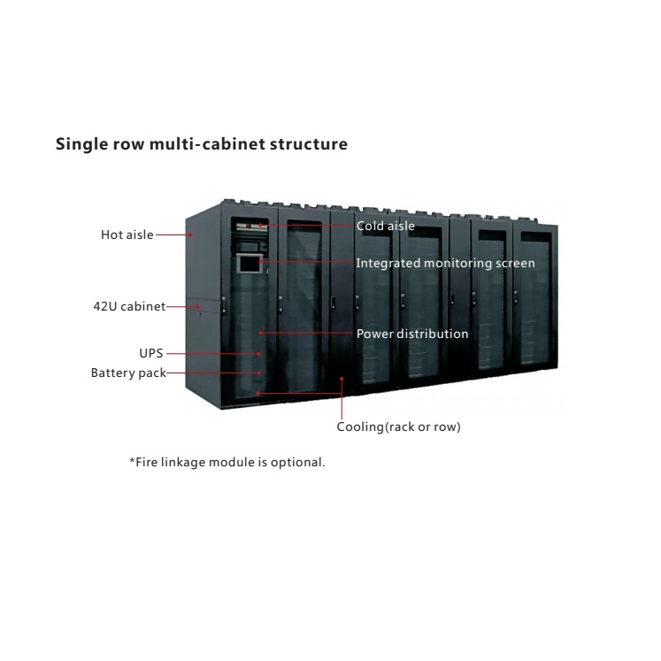 Single-row micro-module intelligent integrated cabinet