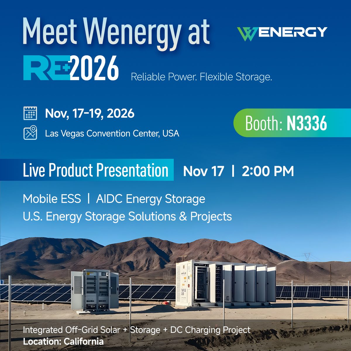 Wenergy to exhibit at RE+ 2026 in Las Vegas