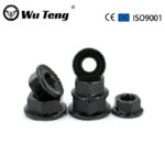 Hexagon nuts with flange black