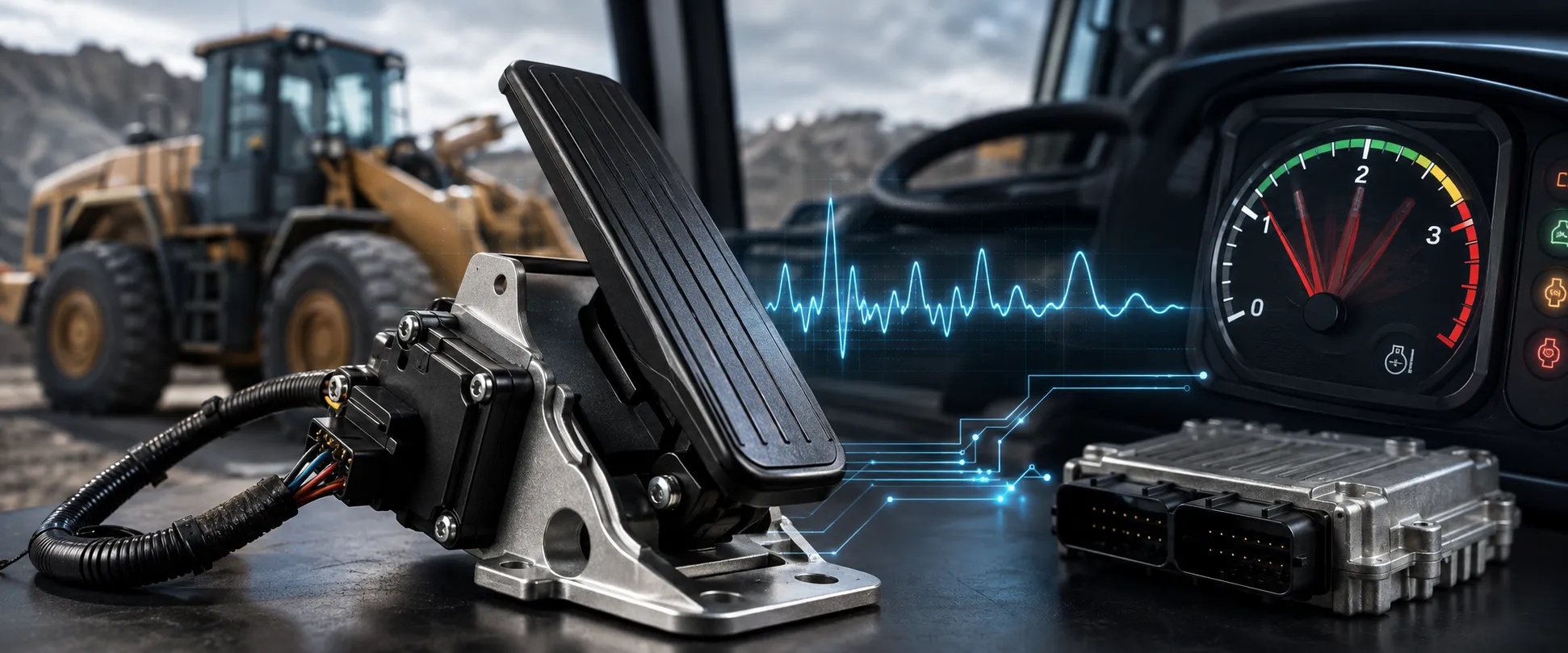 Why Does an Electronic Accelerator Pedal Cause Unstable Engine Speed in Construction Machinery?