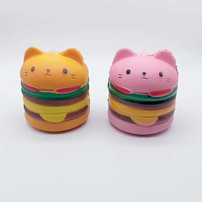 Cartoon burger cat squeeze toy（FZZ186）