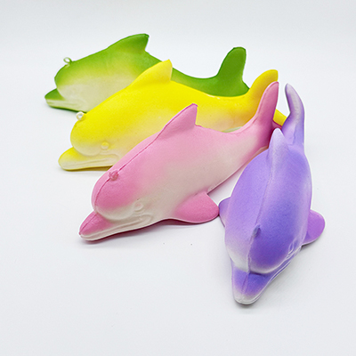 Colorful squeeze toy dolphin（FZZ134）