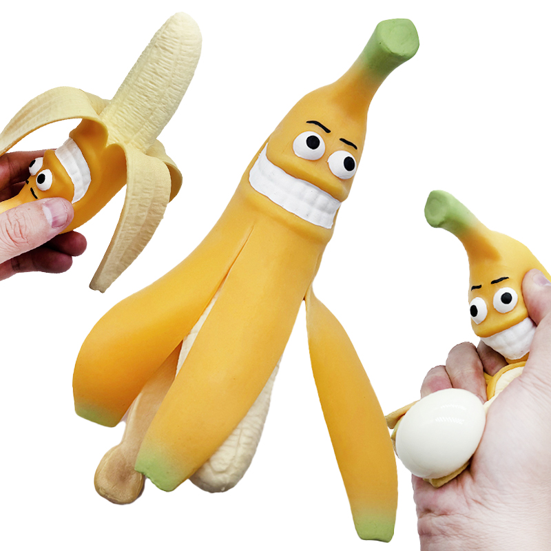 tpr toy squishy toys banana crazy toys for kids （FFZ306）