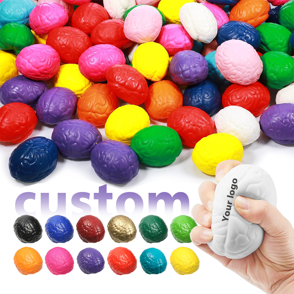 Custom logo pu Brain Stress Ball（FZZ pu Brain ）