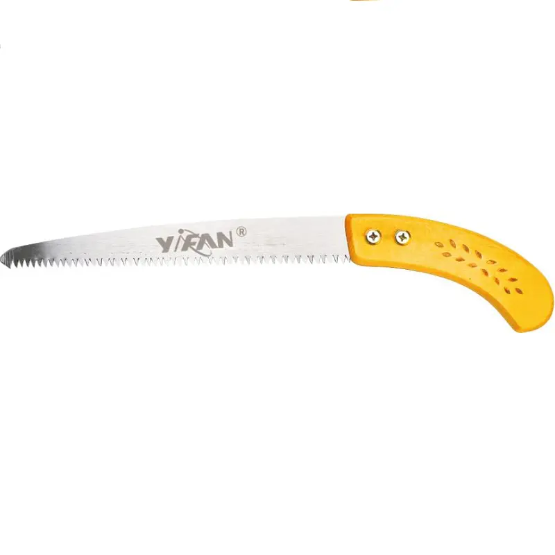 Fruit tree saw with wooden handle