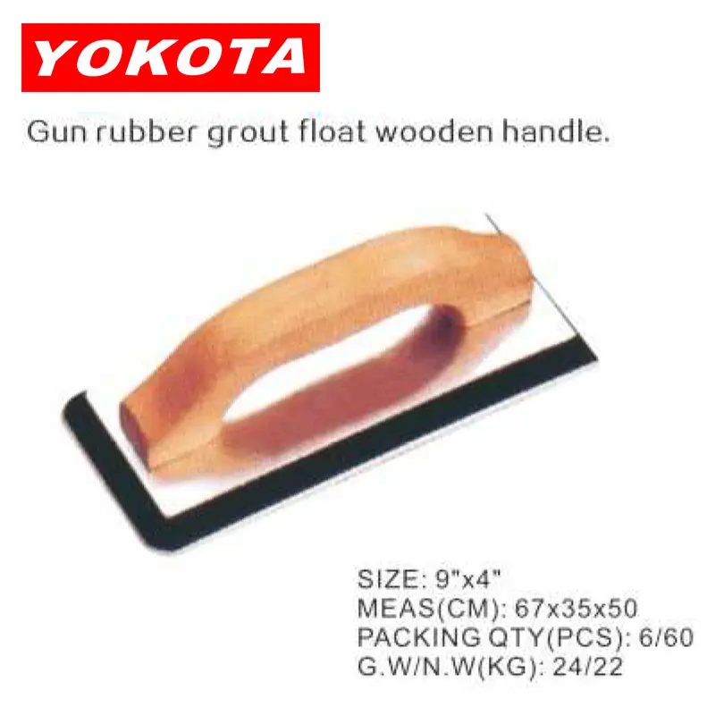 Gun rubber grout float wooden handle