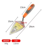 Orange Plastic Handle Pointed Bricklaying Knife | Hengtian