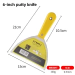 6 Inch Yellow Plastic Handle Putty Knife | Hengtian