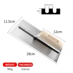 Yokota Wooden Handle U-shaped Serrated Trowel | Hengtian