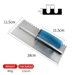 Yokota Blue Plastic Handle U-shaped Serrated Trowel | Hengtian