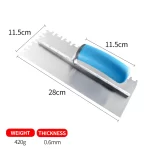 Yokota Special-shaped Serrated Blue Plastic Handle Carbon Steel Trowel | Hengtian