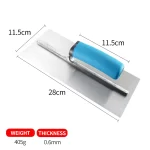 Yokota 28cm Blue Plastic Handle Carbon Steel Flat Head Trowel | Hengtian