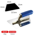 Yokota Trapezoidal Blue Plastic Handle Gold Pressed Trowel | Hengtian