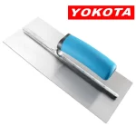 Yokota 28cm Blue Plastic Handle Carbon Steel Flat Head Trowel | Hengtian