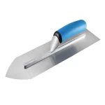 Yokota Blue Plastic Handled Pointed Carbon Steel Trowel