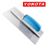 Yokota Special-shaped Serrated Blue Plastic Handle Carbon Steel Trowel | Hengtian