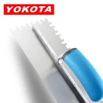 Yokota Special-shaped Serrated Blue Plastic Handle Carbon Steel Trowel | Hengtian